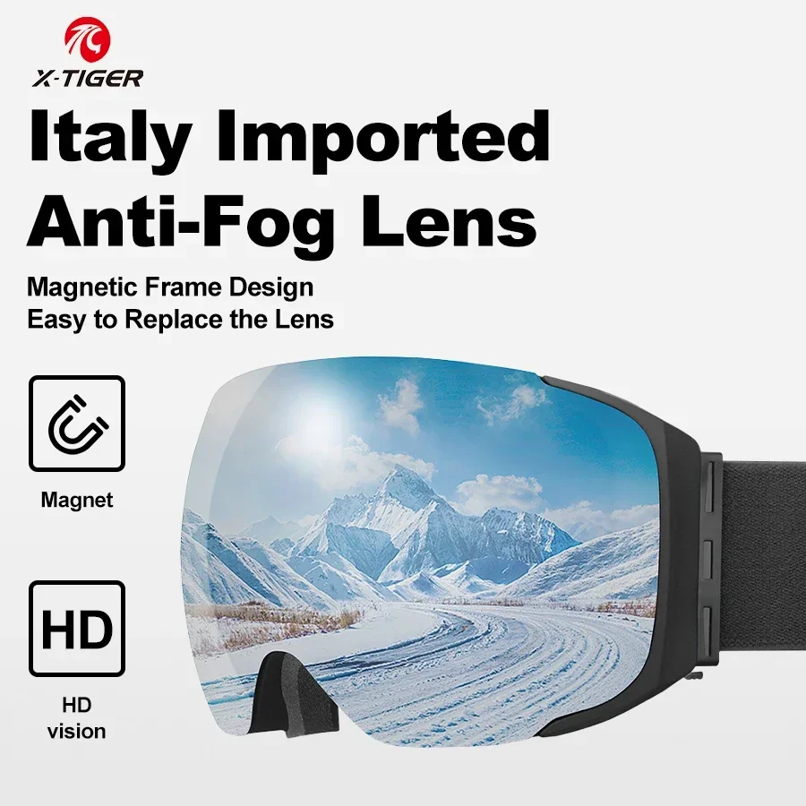 Ski Goggles Magnetic Quick Change Lens - Occhiali da sci magnetici, a doppio
