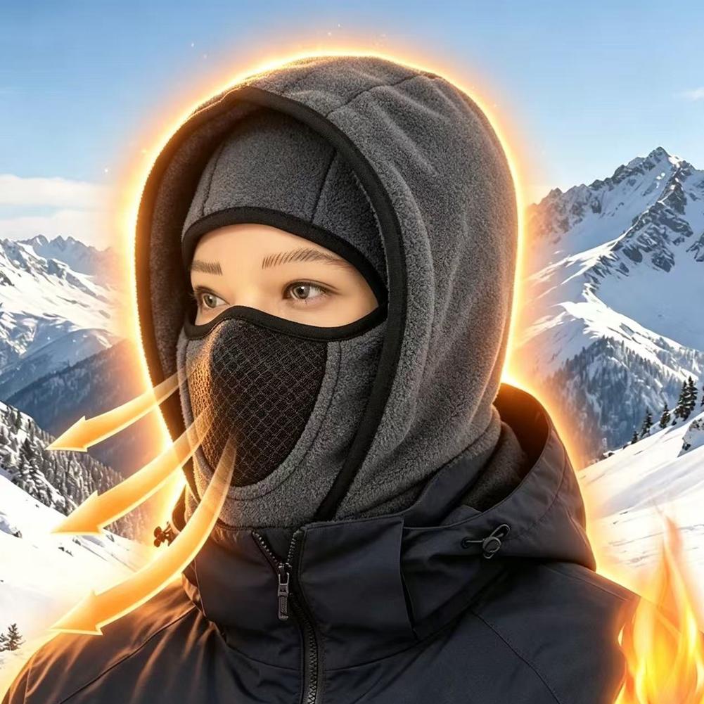 Balaclava Ski Mask Windproof Fleece - Cappello in pile termico, passamontagna invernale,
