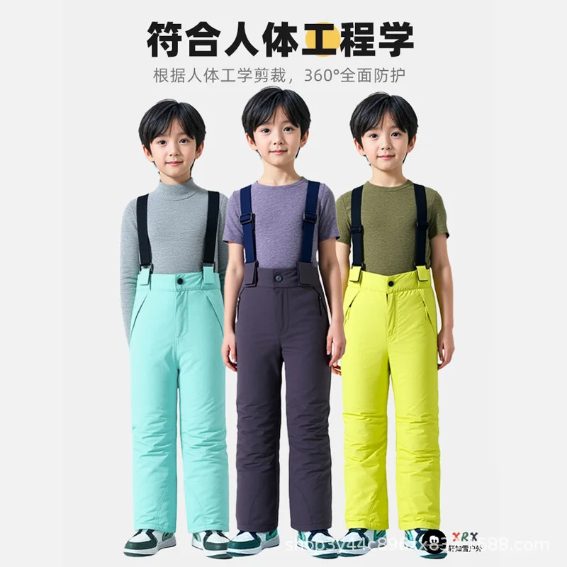 Ski Pants Waterproof Insulated Winter - Pantaloni da Sci Isolati per Bambini,