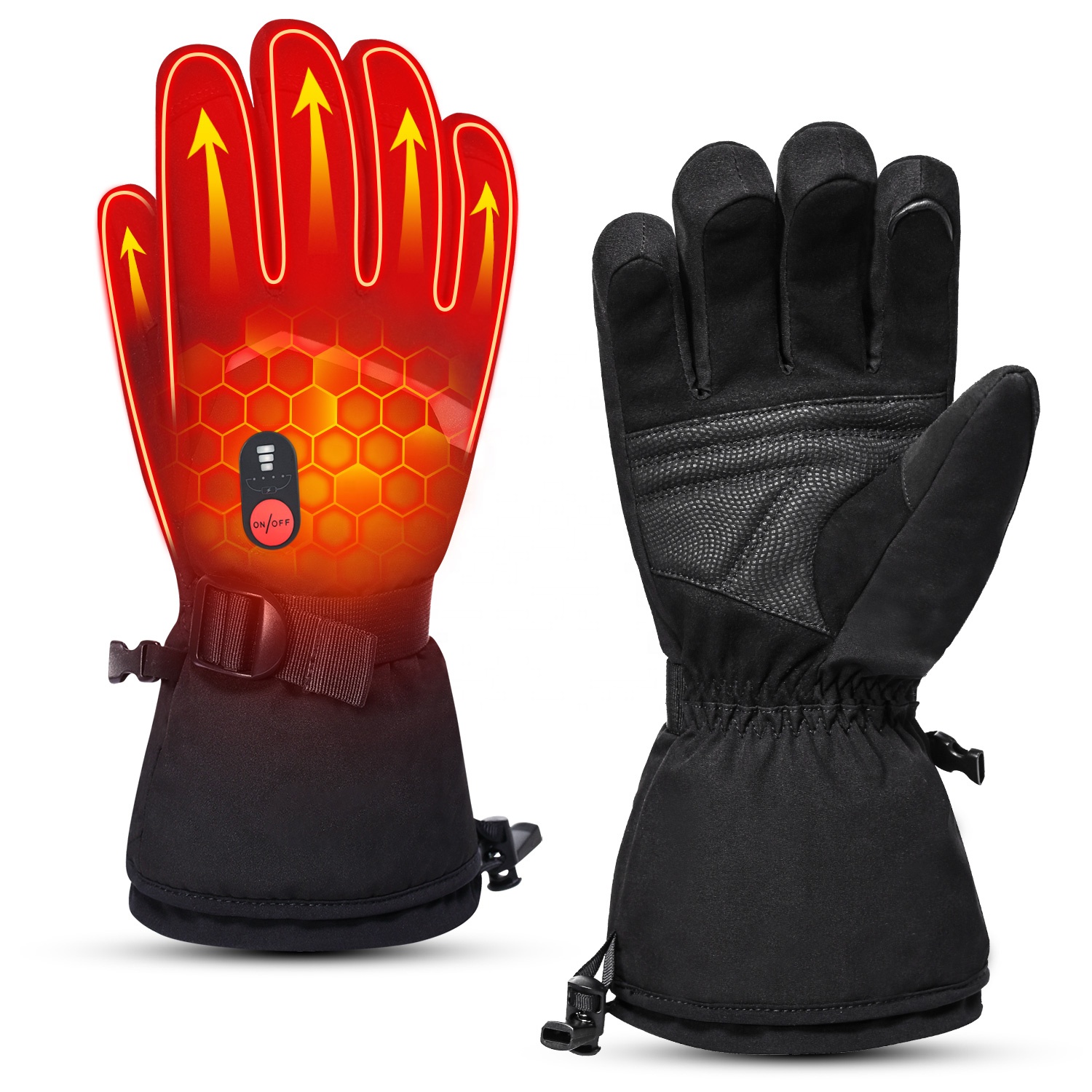 Heated Ski Gloves Battery Waterproof - Guanti da Sci Impermeabili per Uomo