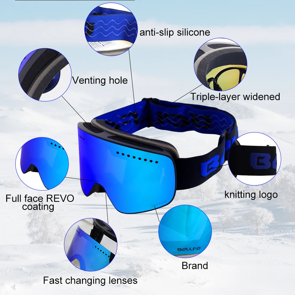 Occhiali da sci magnetici con  - Ski Goggles Magnetic Quick Change Lens recensione e prezzo