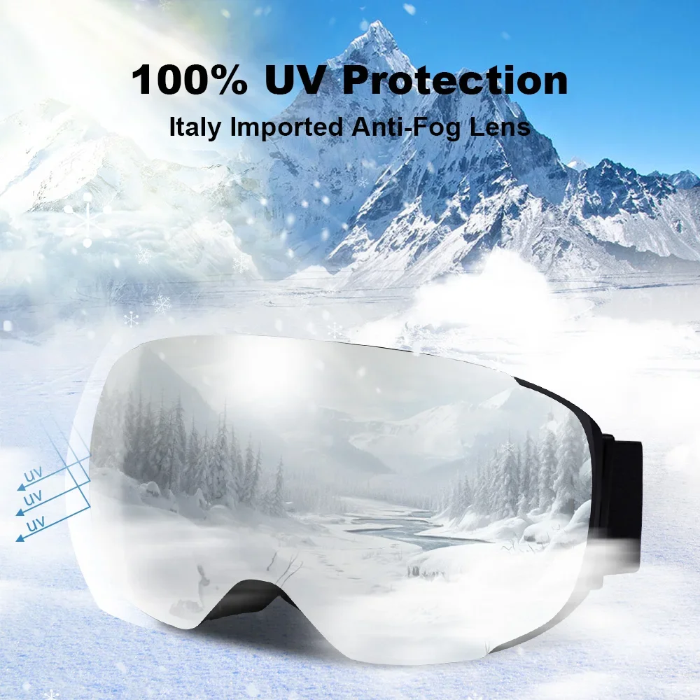 Occhiali da sci magnetici, a d - Ski Goggles Magnetic Quick Change Lens recensione e prezzo