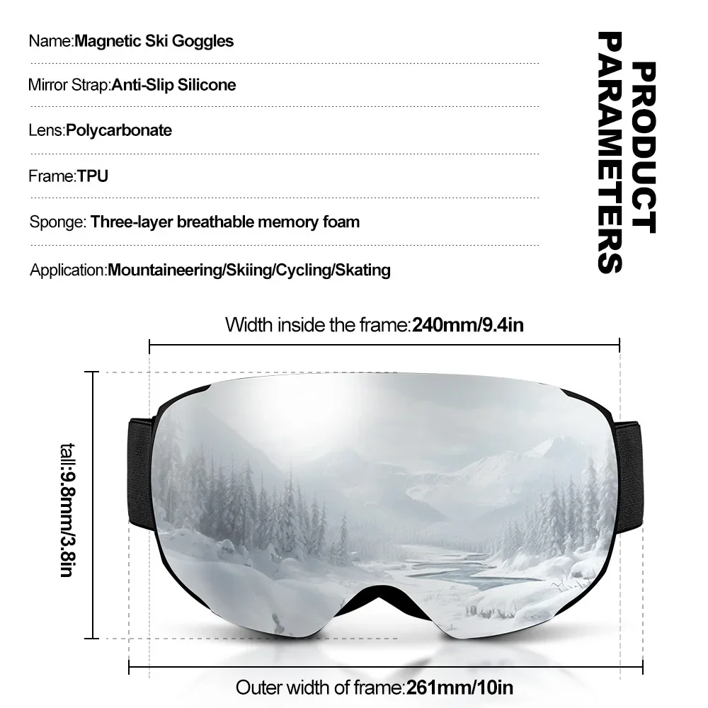 Occhiali da sci magnetici, a d - Ski Goggles Magnetic Quick Change Lens recensione e prezzo