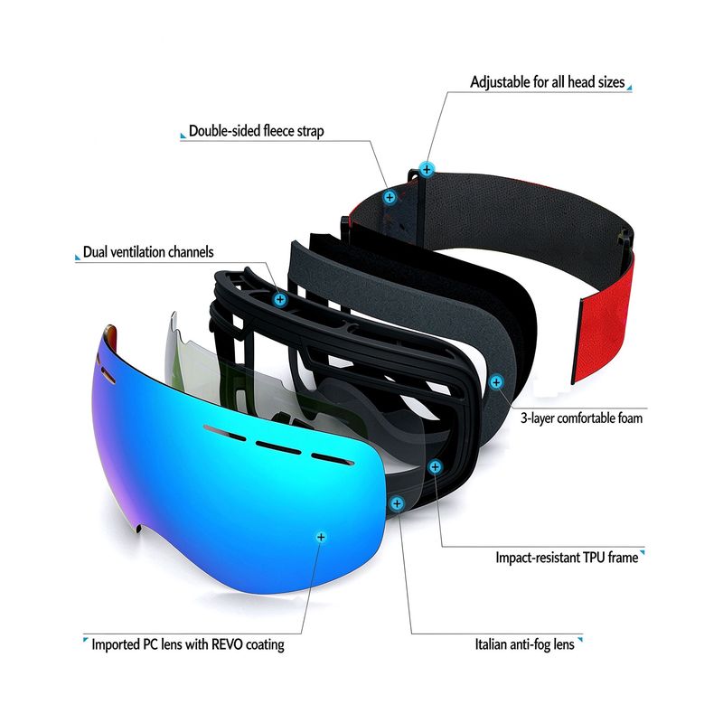 Occhiali da Sci OTG Sovrapponi - Snowboard Goggles Otg Over Glasses recensione e prezzo