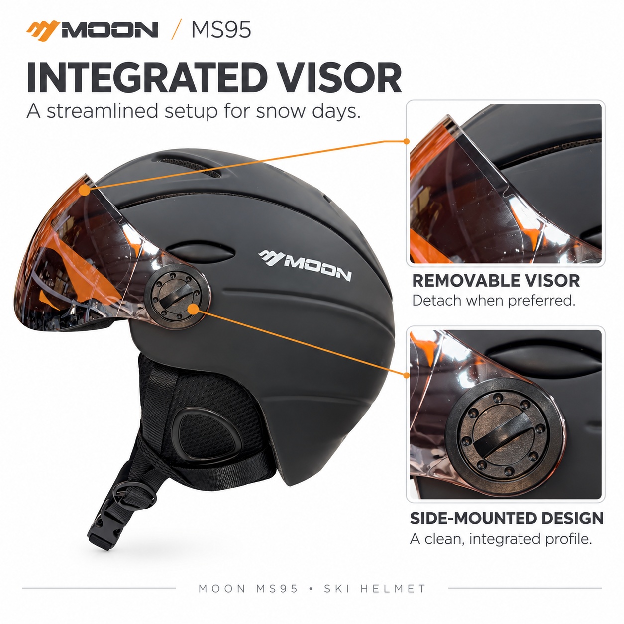 Casco da sci MOON con visiera, - Ski Helmet With Integrated Visor recensione e prezzo