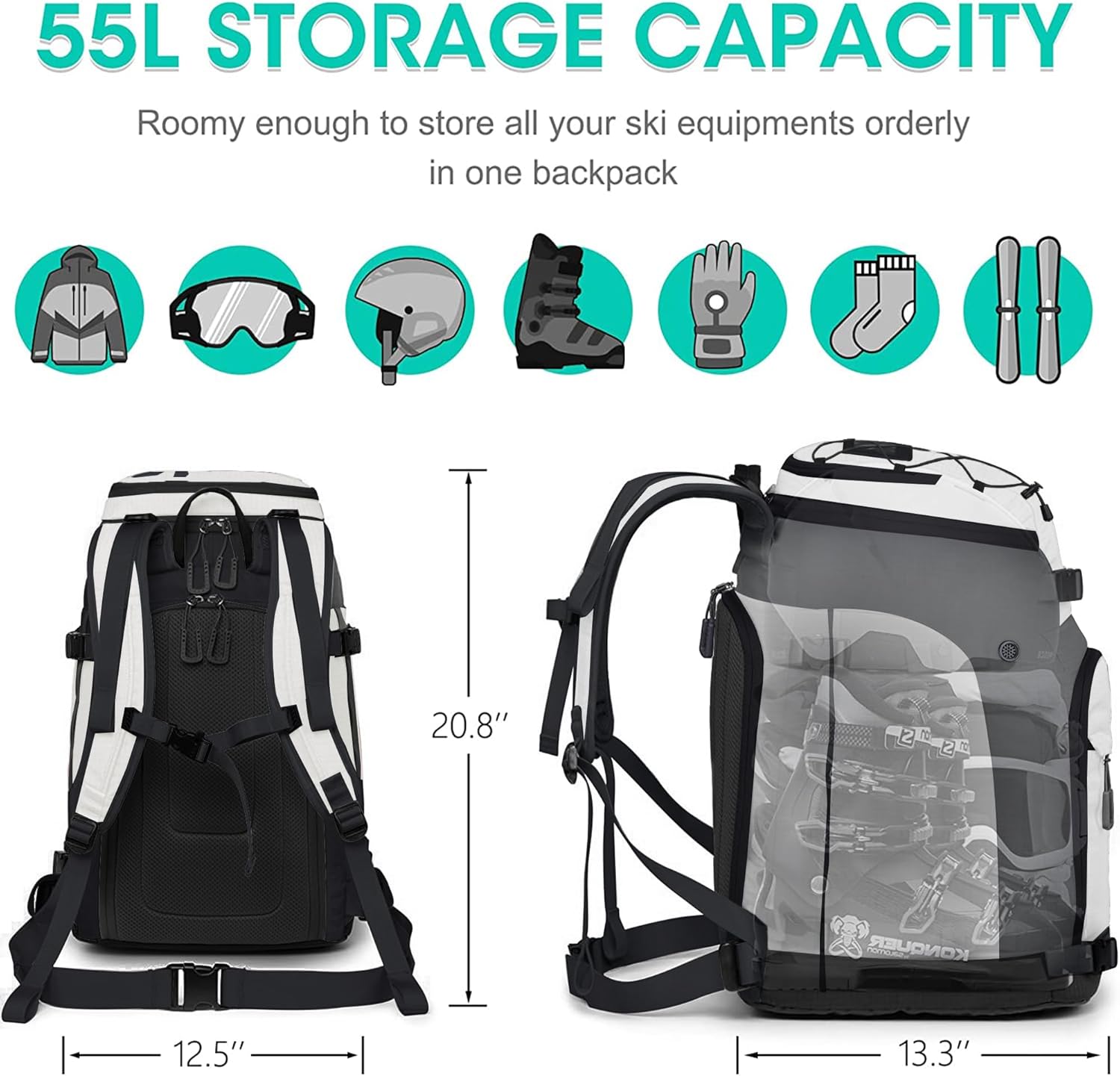 Borsa per scarponi da sci, sca - Ski Boot Bag Backpack Travel recensione e prezzo