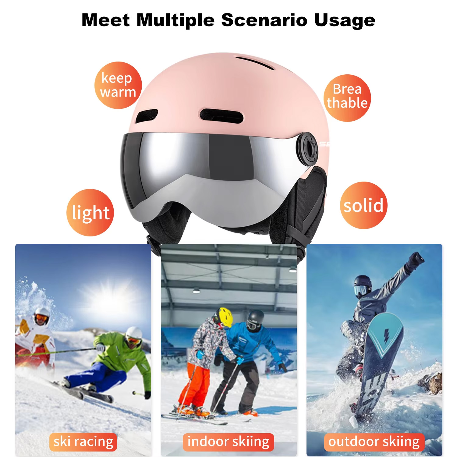 Casco da sci SEEKER con protez - Ski Helmet With Integrated Visor recensione e prezzo