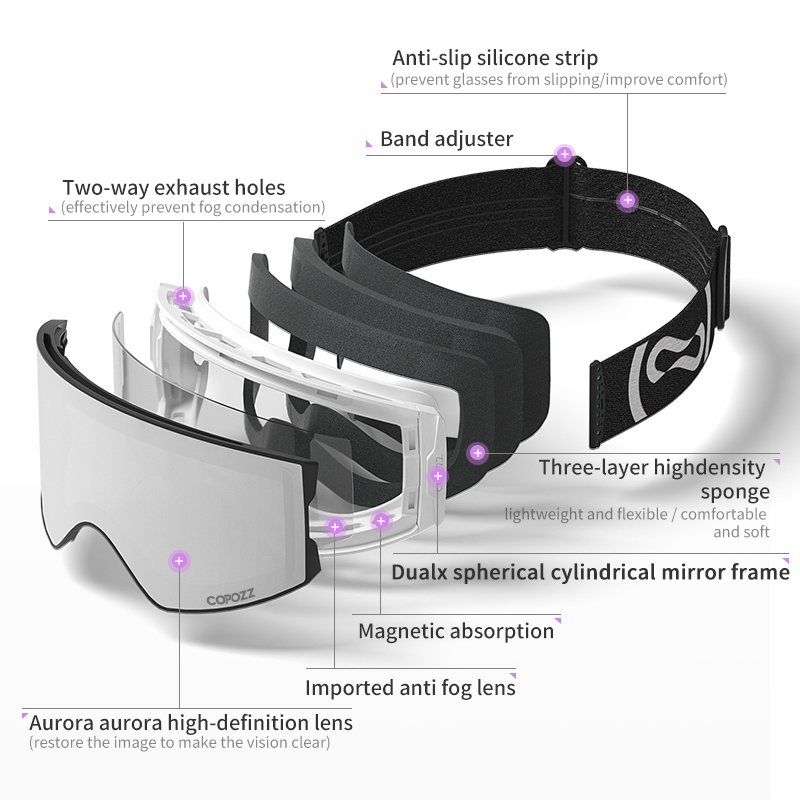 COPOZZ Occhiali da sci profess - Ski Goggles Magnetic Quick Change Lens recensione e prezzo