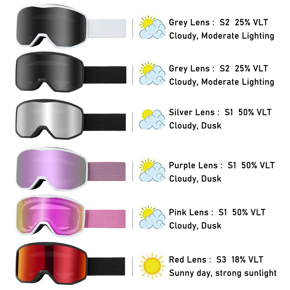 BOLLFO Occhiali da sci OTG Sop - Snowboard Goggles Otg Over Glasses recensione e prezzo