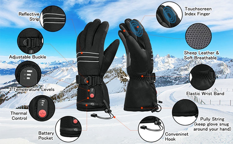 Guanti riscaldati elettricamen - Heated Ski Gloves Battery Waterproof recensione e prezzo