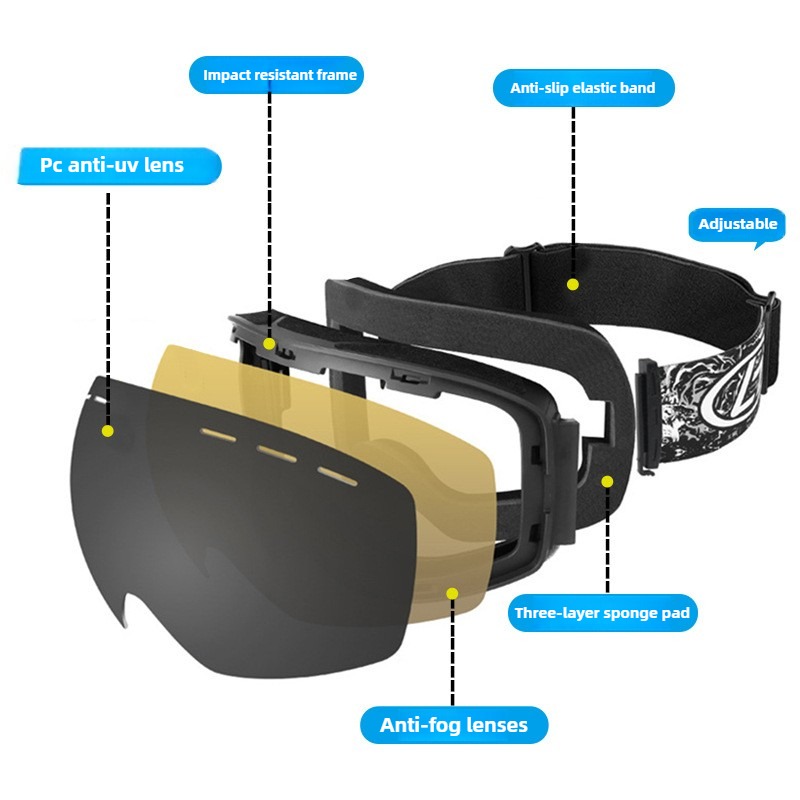 Occhiali da Sci CE EN174, Dopp - Snowboard Goggles Otg Over Glasses recensione e prezzo